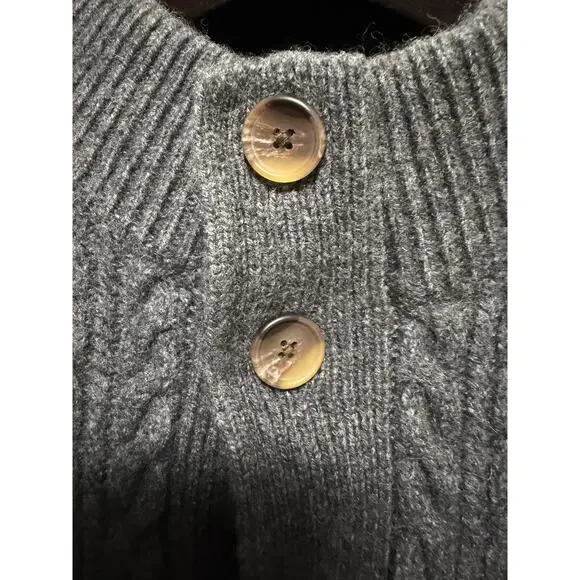 Jos A Bank Reserve Sweater Mens XL Gray Wool Button Front Elbow Patch Cardigan